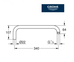 MEDIDAS BRAZO DUCHA GROHE